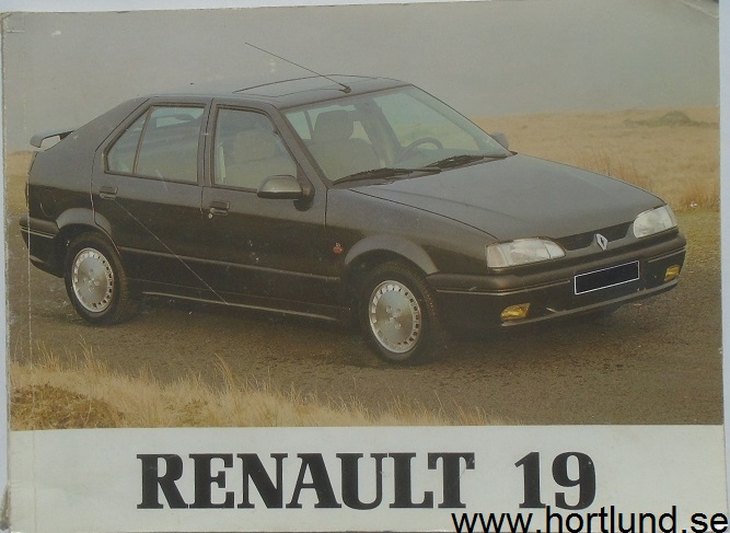 1995 Renault 19 instruktionsbok
