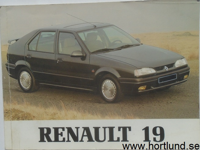 1996 Renault 19 instruktionsbok