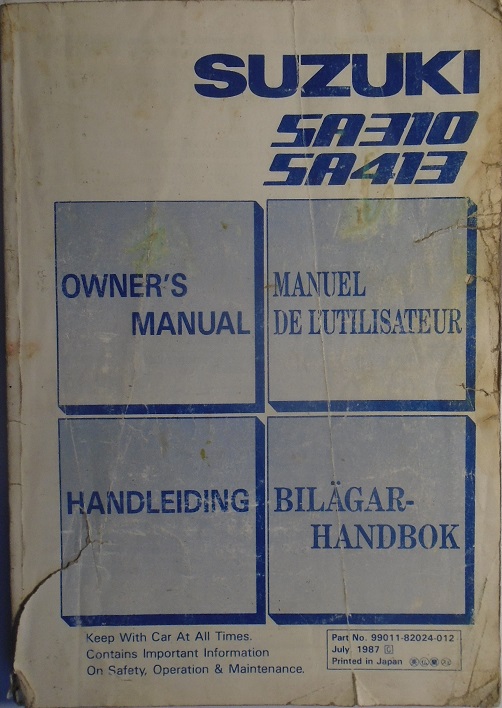 1988 Suzuki SA310 SA413 Handbok