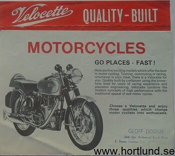 1966 Velocette broschyr