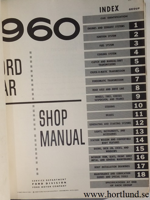 1960 Ford Shop Manual - 2