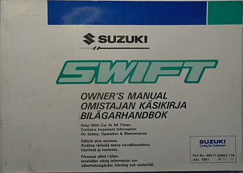 1992 Suzuki Swift Handbok