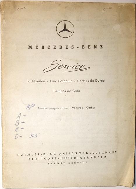 1956 1957 Mercedes-Benz Tidbok 170 180 190 219 220 300 SL 