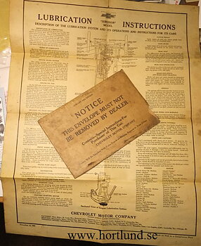 1924 Chevrolet Superior Lubrication Instructions