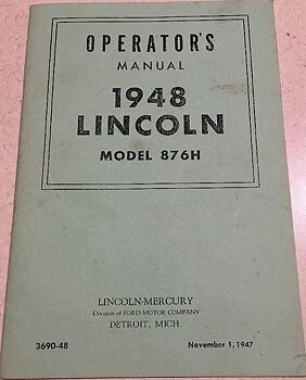 1948 Lincoln Operator's Manual