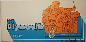 1971 Plymouth Fury Operator's  Manual