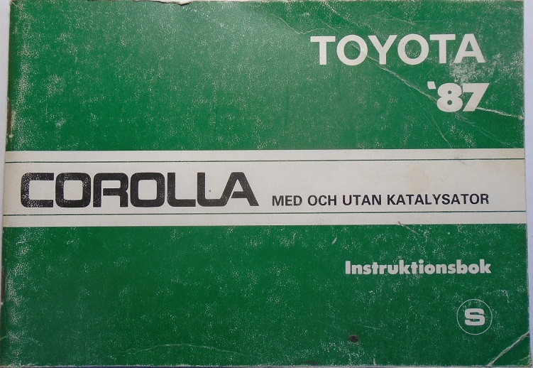 1987 Toyota Camry instruktionsbok