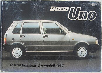 1987 Fiat Uno instruktionsbok