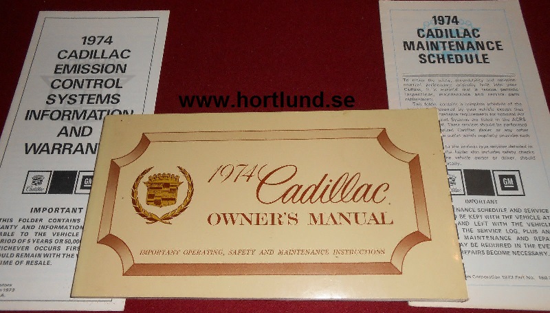 1974 Cadillac Owner's Manual