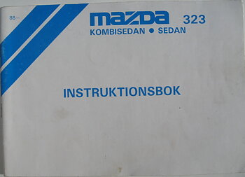 1988 Mazda 323 Instruktionsbok