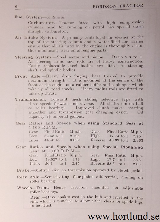 1936 Fordson model N Instruction Book - 2