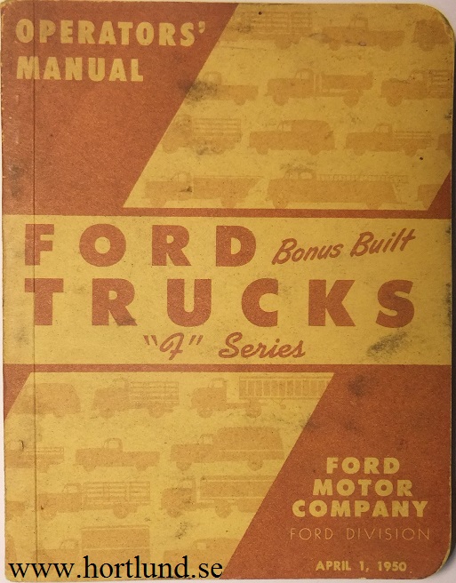 1950 Ford Truck F Series Operators' Manual