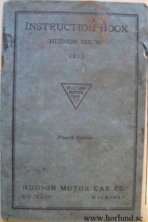 1915 Hudson Six-"40" Instruction Book