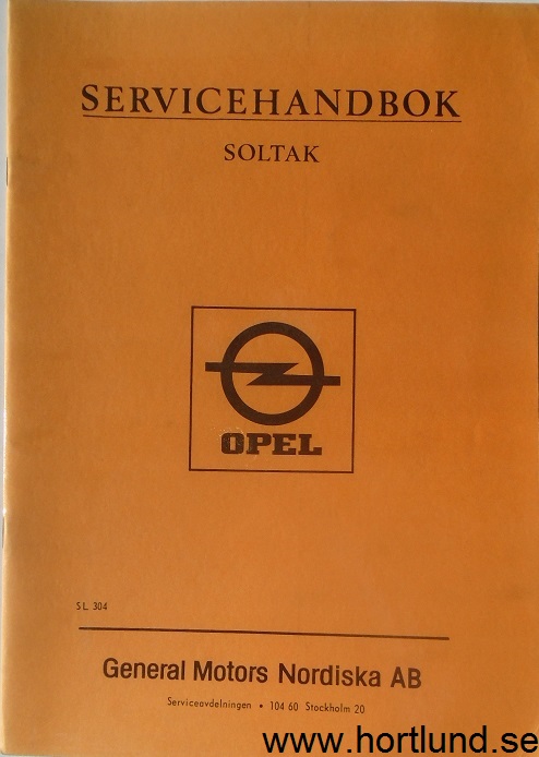 1971 Opel Servicehandbok Soltak alla modeller
