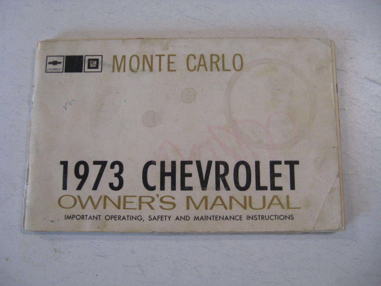 1973 Chevrolet Monte Carlo Owners Manual
