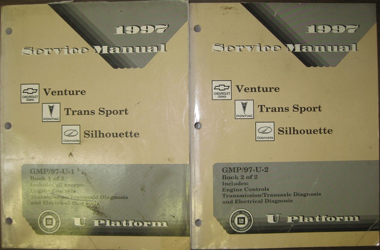 1997 Chevrolet Venture + Pontiac Trans Sport + Oldsmobile Silhouette Service Manual Set om 2 Böcker
