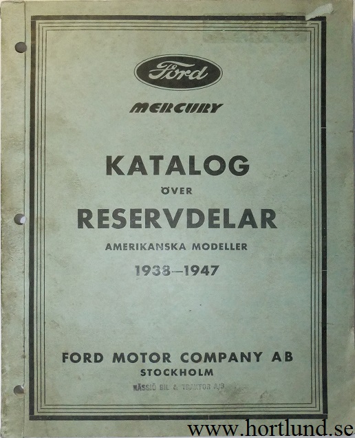 1938-1947 Ford Mercury Reservdelskatalog svensk