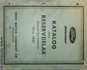1938-1947 Ford Mercury Reservdelskatalog svensk