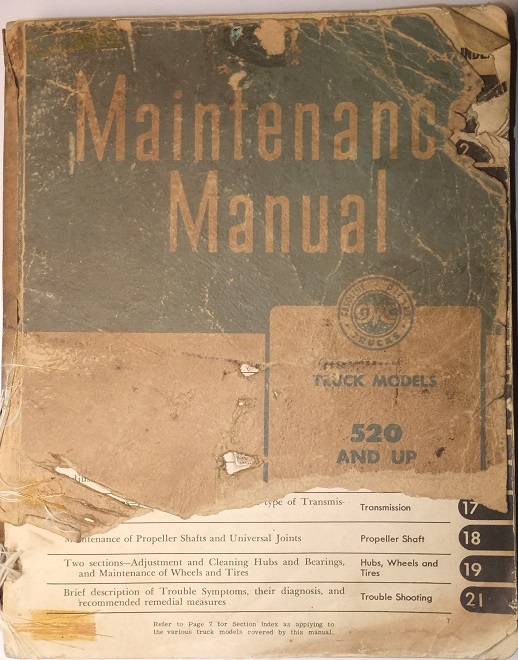 1944 - 1947 GMC 520 and up Truck Maintenance Manual