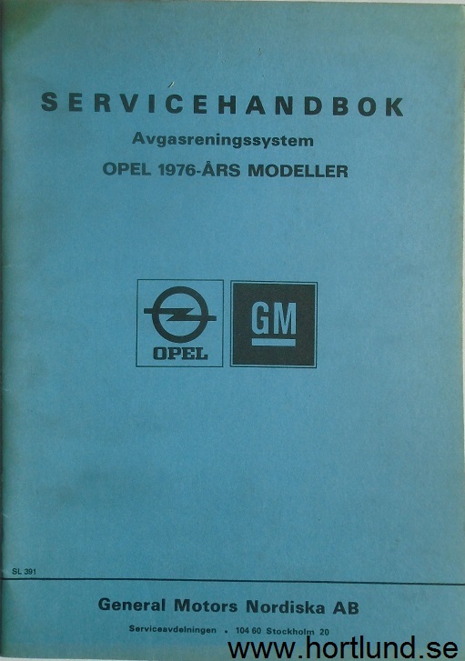 1976 Opel Servicehandbok Avgasreningssystem