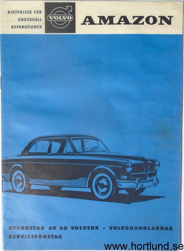 1963-1964 Volvo Amazon Riktpriser för underhåll reparationer Textdel