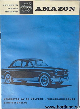 1963-1964 Volvo Amazon Riktpriser för underhåll reparationer Textdel