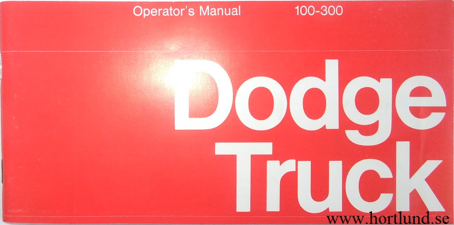 1981 Dodge Truck 100-300 Operator's Manual