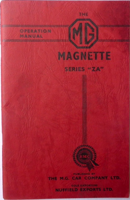 1954-1956 MG Magnette ZA Operation Manual