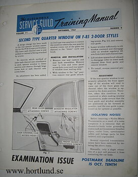1961 Oldsmobile Service Guild Training Manual September 