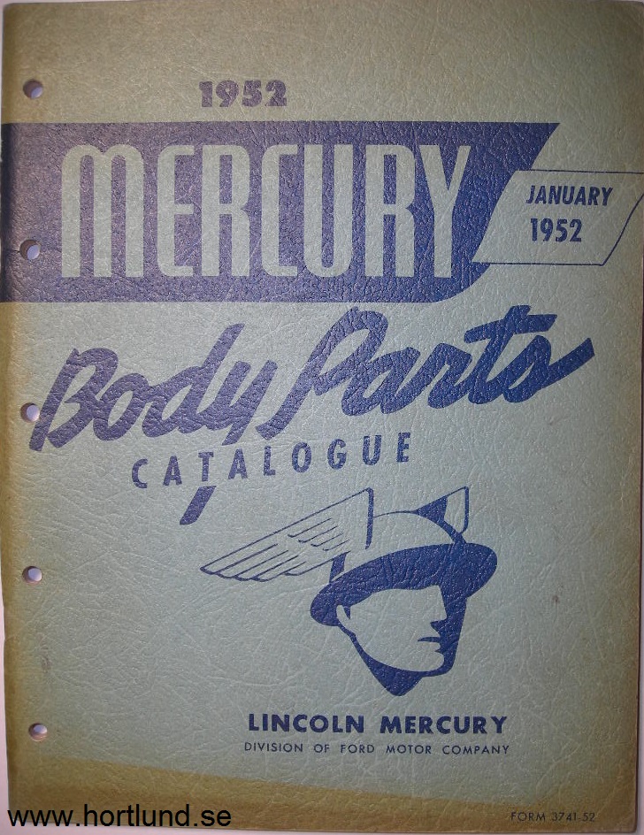 1952 Mercury Body Parts Catalog