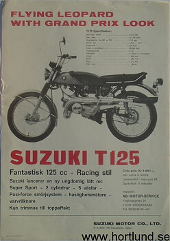 1969 Suzuki T125 broschyr svensk