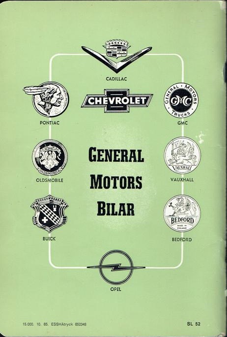 1966 GM Skötsel och Körning av Eder GM Bil typ 1 10.65 - 2