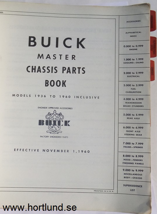 1940 - 1960 Buick Master Chassis & Body Parts Book - 2
