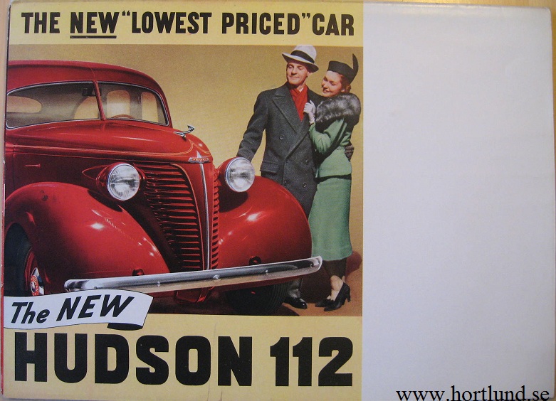1938 Hudson 112 färgbroschyr