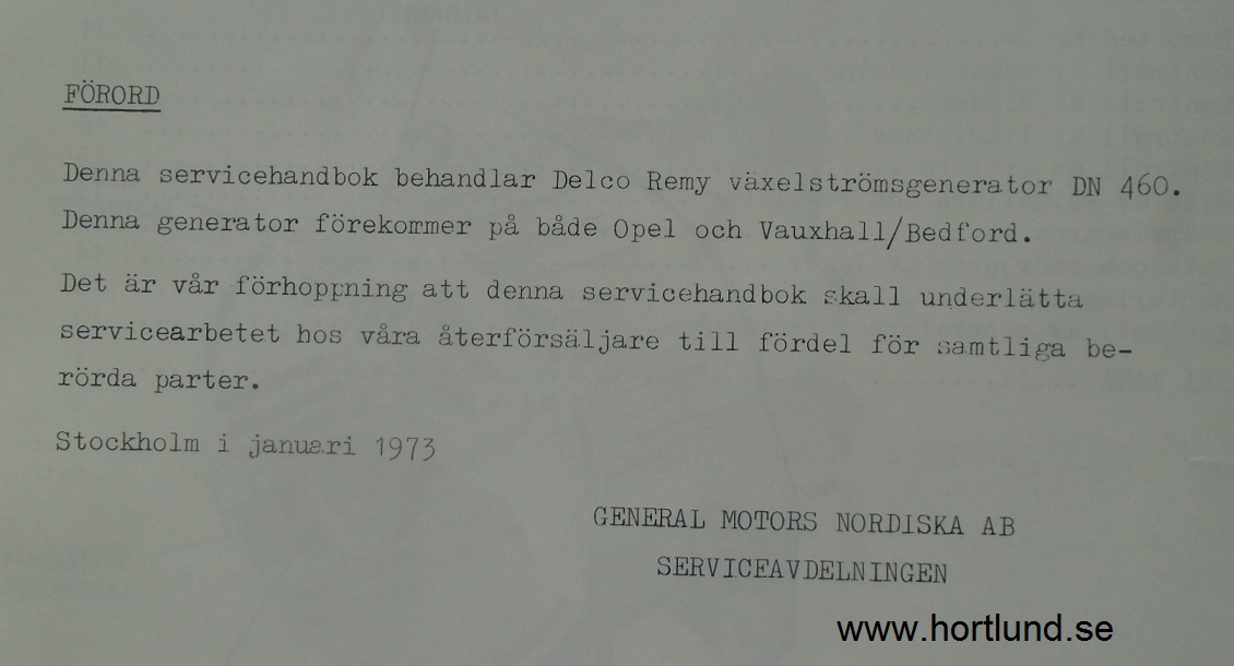 1973 Opel och Vauxhall Servicehandbok Delco Remy generator - 2