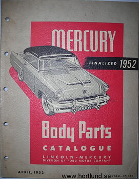 1952 Mercury Body Parts Catalog