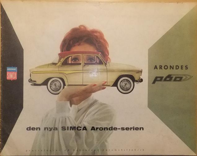 1959 Simca Aronde P60 broschyr svensk