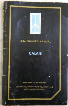 1986 Oldsmobile Calais Owner's Manual