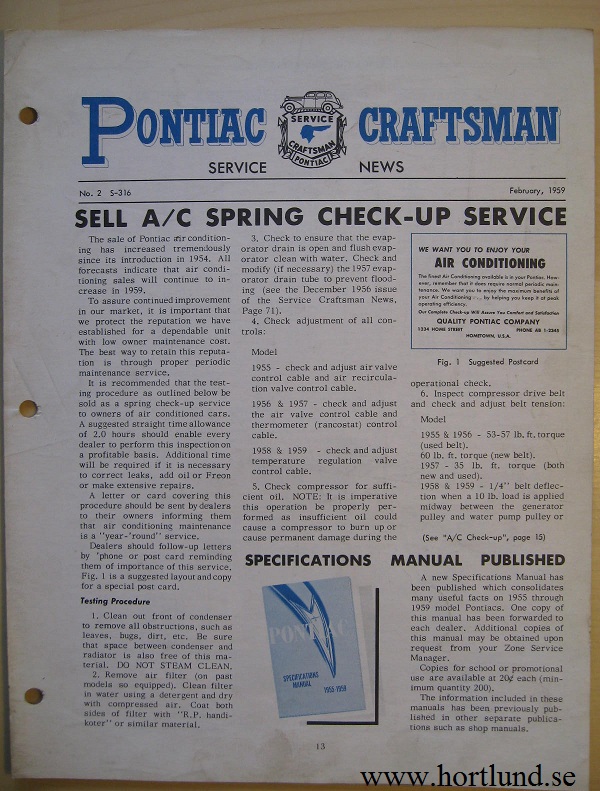 1959 Pontiac Craftsman Service News, February