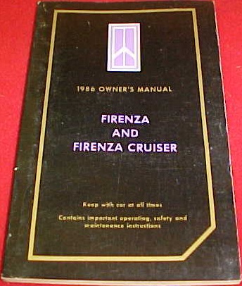 1986 Oldsmobile Firenza Owner's Manual
