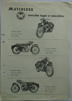 1954 Matchless broschyr svensk
