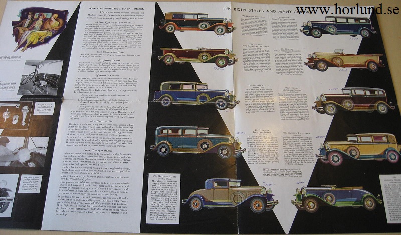 1930 Hudson Great Eight broschyr - 2