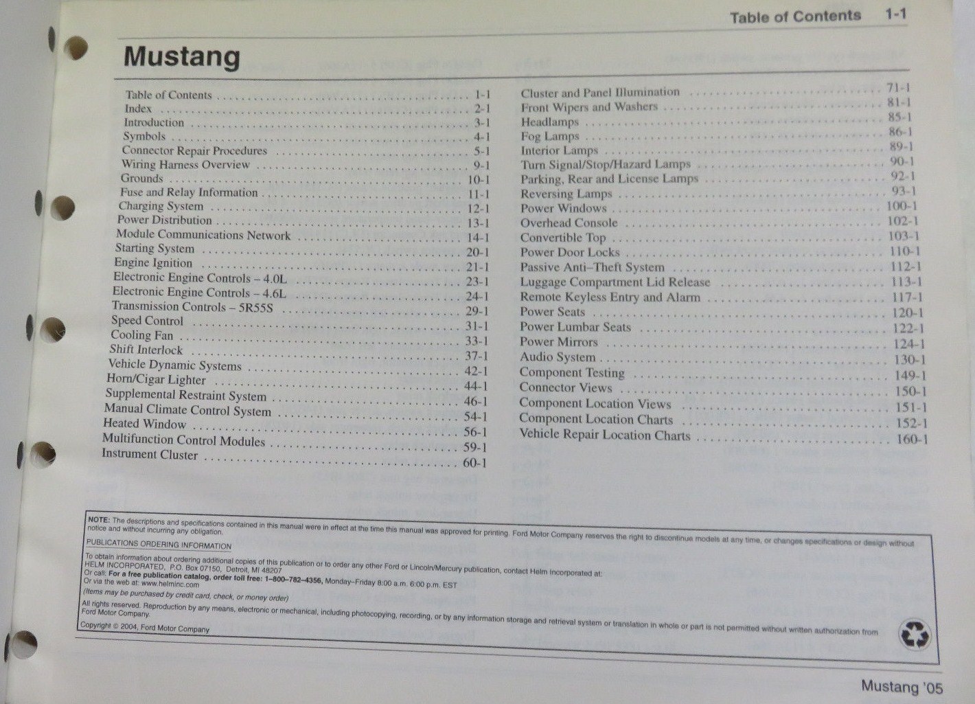 2005 Ford Mustang Wiring Diagrams - 2