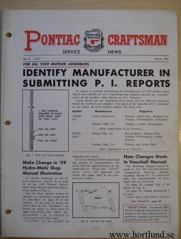 1959 Pontiac Craftsman Service News, March