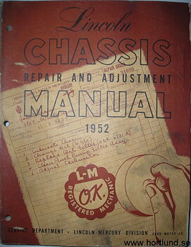 1952 Lincoln Chassis Repair and Adjustment Manual