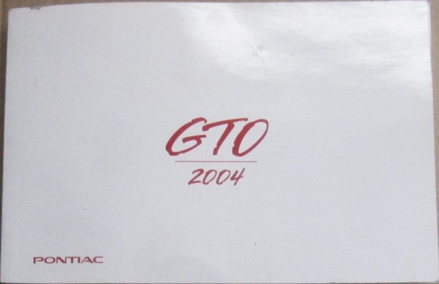 2004 Pontiac GTO Owners Manual