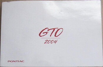 2004 Pontiac GTO Owners Manual