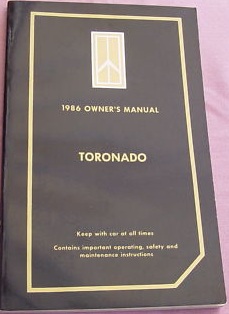 1986 Oldsmobile Toronado Owner's Manual
