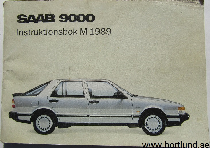 1989 SAAB 9000 M Instruktionsbok