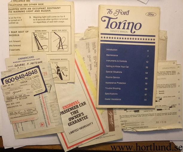 1976 Ford Torino Owners Manual